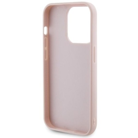 GUESS futerał do IPHONE 15 Pro GUHCP15LPSQSQSP (Quilted Metal Logo) różowy