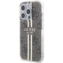 GUESS futerał do IPHONE 15 Pro GUHCP15MH4PSEGW (4G Gold Stripe) brązowy