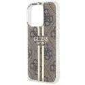 GUESS futerał do IPHONE 15 Pro GUHCP15MH4PSEGW (4G Gold Stripe) brązowy