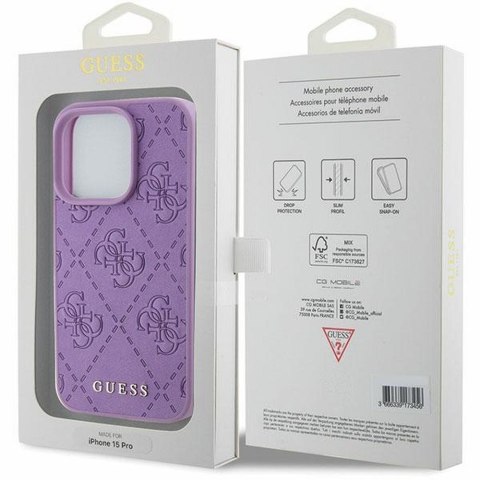 GUESS futerał do IPHONE 15 Pro Max GUHCP15XP4EPMU (Quilted 4G Classic) jasny fiolet