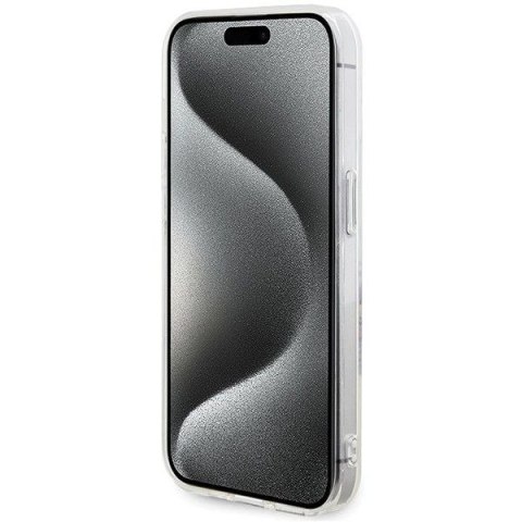 GUESS futerał do IPHONE 15 Pro Max kompatybilny z MagSafe GUHMP15XHFWFCT (Flowers Wreath) transparentny