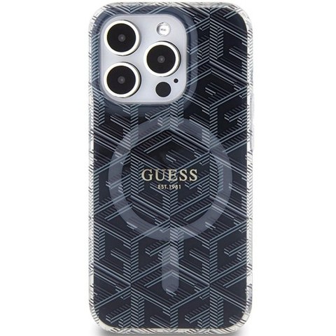 GUESS futerał do IPHONE 15 Pro Max kompatybilny z MagSafe GUHMP15XHGCUSTGK (IML GCUBE) czarny