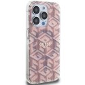 GUESS futerał do IPHONE 15 Pro Max kompatybilny z MagSafe GUHMP15XHGCUSTGP (IML GCUBE) różowy