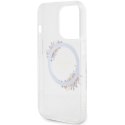 GUESS futerał do IPHONE 15 Pro kompatybilny z MagSafe GUHMP15LHFWFCT (Flowers Wreath) transparentny