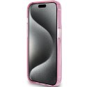 GUESS futerał do IPHONE 15 Pro kompatybilny z MagSafe GUHMP15LHRSGSP (Glitter Script Logo Ring stand) różowy