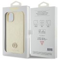 GUESS futerał do IPHONE 13 / 14 / 15 GUHCP15SPS4DGPD (Leather 4G Metal Logo Strass) złoty
