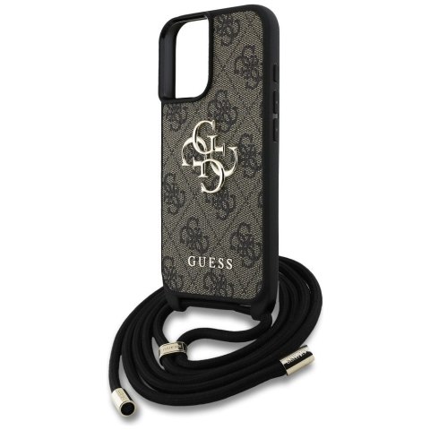 GUESS futerał do IPHONE 16 GUHCP16SP4GMGCRW (CBDY PU 4G Big Logo W/Cord Strap) brązowy