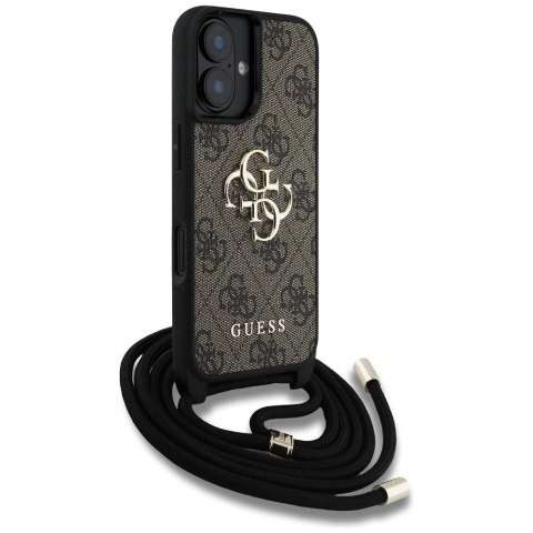 GUESS futerał do IPHONE 16 GUHCP16SP4GMGCRW (CBDY PU 4G Big Logo W/Cord Strap) brązowy