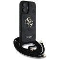 GUESS futerał do IPHONE 16 Plus GUHCP16MP4GMGCRK (CBDY PU 4G Big Logo W/Cord Strap) czarny