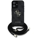 GUESS futerał do IPHONE 16 Plus GUHCP16MP4GMGCRK (CBDY PU 4G Big Logo W/Cord Strap) czarny