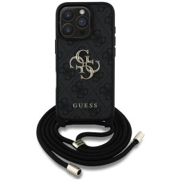 GUESS futerał do IPHONE 16 Pro GUHCP16LP4GMGCRK (CBDY PU 4G Big Logo W/Cord Strap) czarny