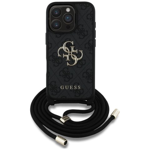 GUESS futerał do IPHONE 16 Pro GUHCP16LP4GMGCRK (CBDY PU 4G Big Logo W/Cord Strap) czarny