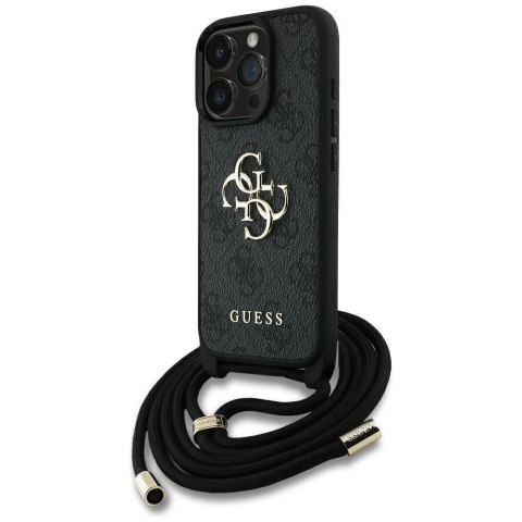 GUESS futerał do IPHONE 16 Pro GUHCP16LP4GMGCRK (CBDY PU 4G Big Logo W/Cord Strap) czarny