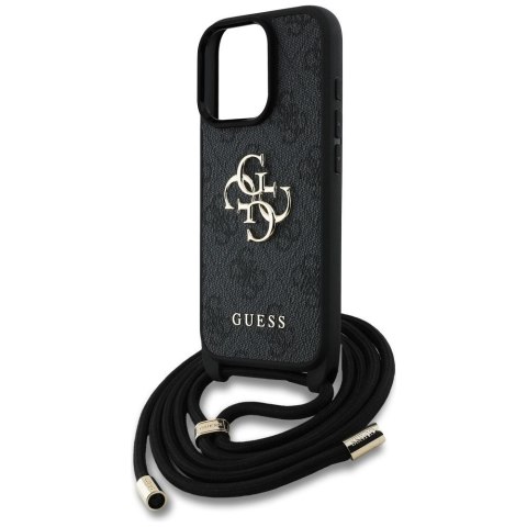 GUESS futerał do IPHONE 16 Pro GUHCP16LP4GMGCRK (CBDY PU 4G Big Logo W/Cord Strap) czarny