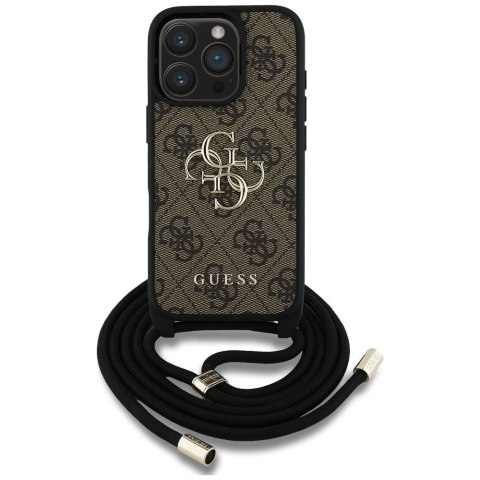 GUESS futerał do IPHONE 16 Pro Max GUHCP16XP4GMGCRW (CBDY PU 4G Big Logo W/Cord Strap) brązowy