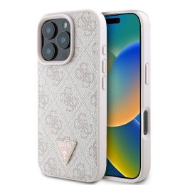 GUESS futerał do IPHONE 16 Pro Max GUHCP16XP4TDPP (PU Leather 4G Triangle Strass) różowy