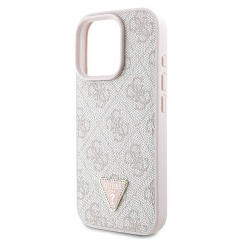 GUESS futerał do IPHONE 16 Pro Max GUHCP16XP4TDPP (PU Leather 4G Triangle Strass) różowy
