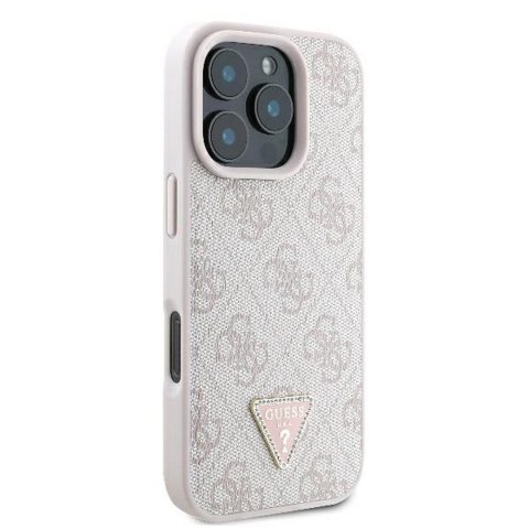GUESS futerał do IPHONE 16 Pro Max GUHCP16XP4TDPP (PU Leather 4G Triangle Strass) różowy