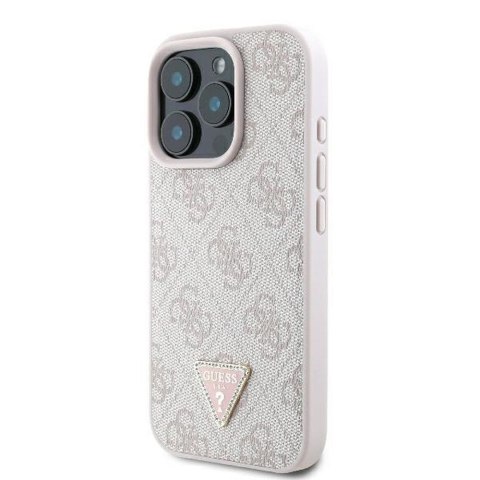 GUESS futerał do IPHONE 16 Pro Max GUHCP16XP4TDPP (PU Leather 4G Triangle Strass) różowy
