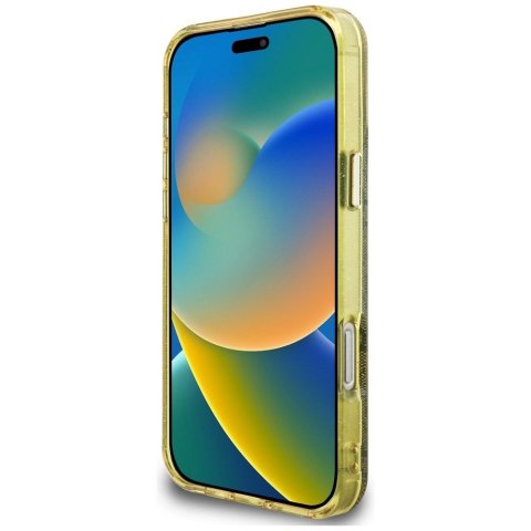 GUESS futerał do IPHONE 16 Pro Max kompatybilny z MagSafe GUHMP16XHG4PRTGW (IML Metal Glitter 4G Circle Triangle) brązowy