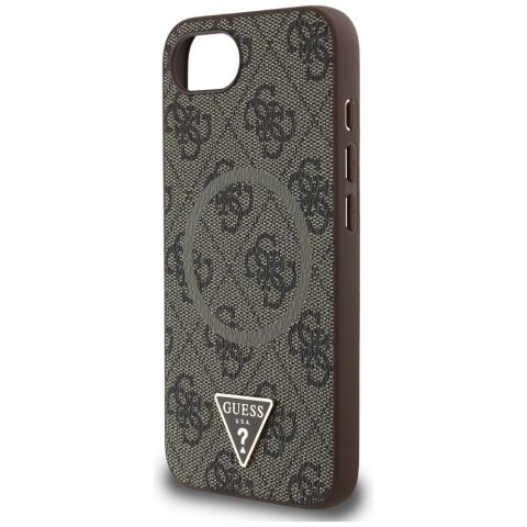GUESS futerał do IPHONE 16e (SE 4 2025) kompatybilny z MagSafe GUHMPSE4P4TDPW (PU 4G RingTriangle Logo) brązowy