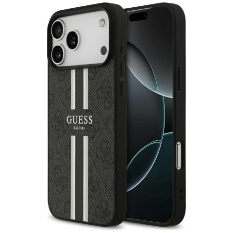 GUESS futerał do IPHONE 17 Pro Max kompatybilny z MagSafe GUHMP17XP4RPSK (4G Printed Stripes) czarny