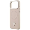 GUESS futerał do IPHONE 17 Pro kompatybilny z MagSafe GUHMP17LPSDTSCMP (PU W/ Triangle Logo) różowy