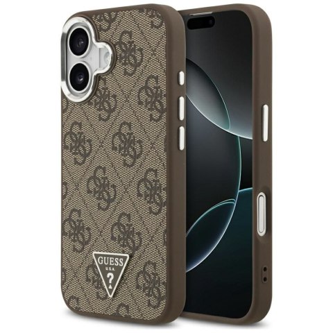 GUESS futerał do IPHONE 17 kompatybilny z MagSafe GUHMP17SP4TSRCMW (PU 4G W/Triangle Logo SL) brązowy