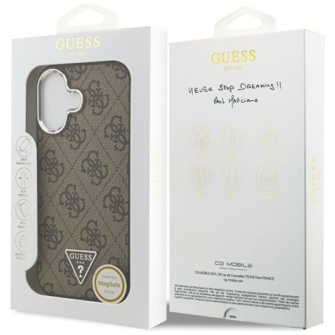 GUESS futerał do IPHONE 17 kompatybilny z MagSafe GUHMP17SP4TSRCMW (PU 4G W/Triangle Logo SL) brązowy