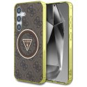 GUESS futerał do SAMSUNG S25 GUHMS25SHG4PRTGW (Magnetic IML Metal Glitter 4G Circle Triangle) brązowy