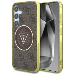 GUESS futerał do SAMSUNG S25 GUHMS25SHG4PRTGW (Magnetic IML Metal Glitter 4G Circle Triangle) brązowy
