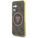 GUESS futerał do SAMSUNG S25 GUHMS25SHG4PRTGW (Magnetic IML Metal Glitter 4G Circle Triangle) brązowy
