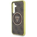 GUESS futerał do SAMSUNG S25 GUHMS25SHG4PRTGW (Magnetic IML Metal Glitter 4G Circle Triangle) brązowy