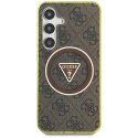GUESS futerał do SAMSUNG S25 GUHMS25SHG4PRTGW (Magnetic IML Metal Glitter 4G Circle Triangle) brązowy