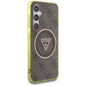 GUESS futerał do SAMSUNG S25 GUHMS25SHG4PRTGW (Magnetic IML Metal Glitter 4G Circle Triangle) brązowy