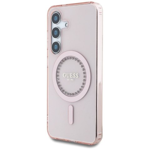GUESS futerał do SAMSUNG S25 GUHMS25SPFTDTEP (Magnetic IML Rhinestones) różowy