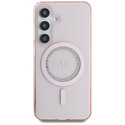 GUESS futerał do SAMSUNG S25 GUHMS25SPFTDTEP (Magnetic IML Rhinestones) różowy