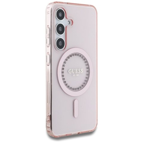 GUESS futerał do SAMSUNG S25 GUHMS25SPFTDTEP (Magnetic IML Rhinestones) różowy