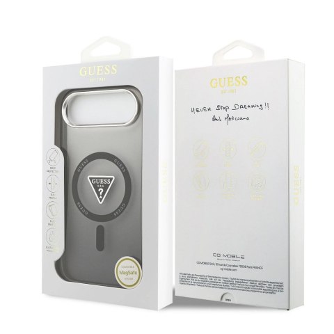 GUESS futerał do IPHONE 17 Air kompatybilny z MagSafe GUHMP17MHGTMLCGK (IML Gradient W/ Triangle Logo) czarny