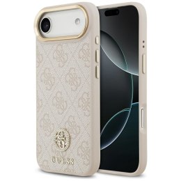 GUESS futerał do IPHONE 17 Air kompatybilny z MagSafe GUHMP17MP4GRMDEP (PU W/ 4G Strass Logo) różowy