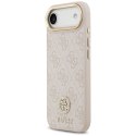 GUESS futerał do IPHONE 17 Air kompatybilny z MagSafe GUHMP17MP4GRMDEP (PU W/ 4G Strass Logo) różowy