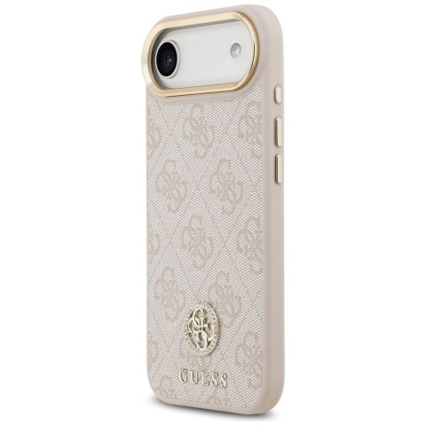 GUESS futerał do IPHONE 17 Air kompatybilny z MagSafe GUHMP17MP4GRMDEP (PU W/ 4G Strass Logo) różowy