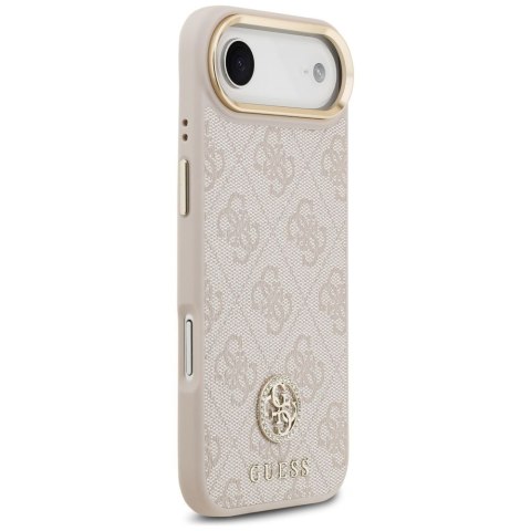 GUESS futerał do IPHONE 17 Air kompatybilny z MagSafe GUHMP17MP4GRMDEP (PU W/ 4G Strass Logo) różowy
