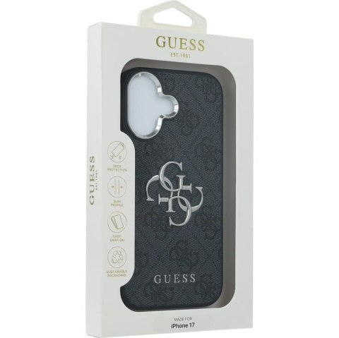 GUESS futerał do IPHONE 17 GUHCP17SP4G4SMCK (4G PU Leather Case with Big 4G and Classic Logo and Silver Metal Camera Frame) czar