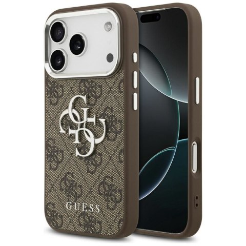 GUESS futerał do IPHONE 17 Pro GUHCP17LP4G4SMCW (4G PU Leather Case with Big 4G and Classic Logo and Silver Metal Camera Frame) 