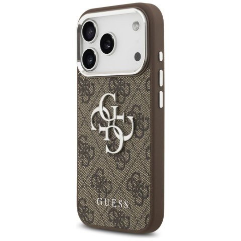 GUESS futerał do IPHONE 17 Pro GUHCP17LP4G4SMCW (4G PU Leather Case with Big 4G and Classic Logo and Silver Metal Camera Frame) 