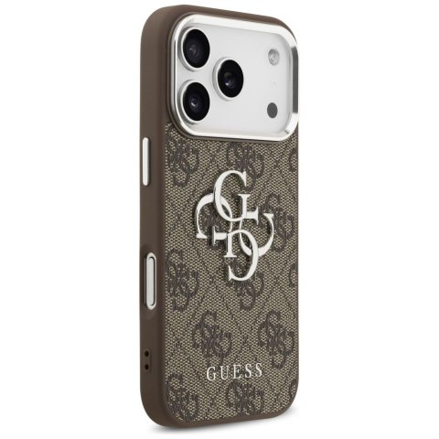 GUESS futerał do IPHONE 17 Pro GUHCP17LP4G4SMCW (4G PU Leather Case with Big 4G and Classic Logo and Silver Metal Camera Frame) 