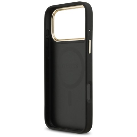 GUESS futerał do IPHONE 17 Pro Max kompatybilny z MagSafe GUHMP17XP4GRMDEK (PU W/ 4G Strass Logo) czarny