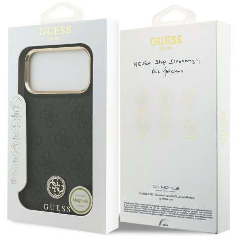 GUESS futerał do IPHONE 17 Pro Max kompatybilny z MagSafe GUHMP17XP4GRMDEK (PU W/ 4G Strass Logo) czarny
