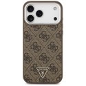 GUESS futerał do IPHONE 17 Pro Max kompatybilny z MagSafe GUHMP17XP4TSRCMW (PU 4G W/Triangle Logo SL) brązowy